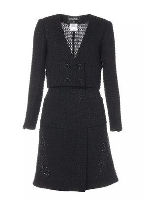 CHANEL Pre-Owned 2015 metallic-tweed suit - Black