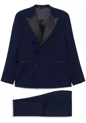Manuel Ritz satin-trim suit - Blue