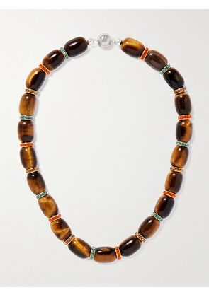 Julietta - Donna Gold-tone Tiger's Eye And Crystal Necklace - Brown - One size