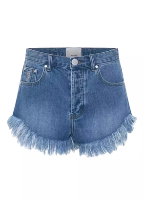 One Teaspoon frayed-hem denim shorts - Blue