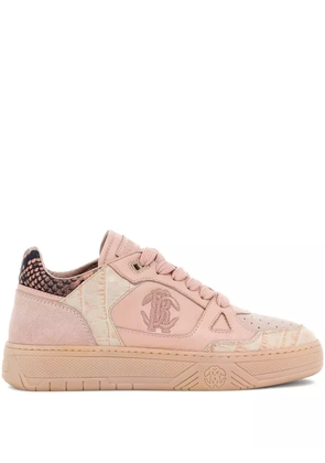 Roberto Cavalli Mirror Snake-appliqué sneakers - Pink