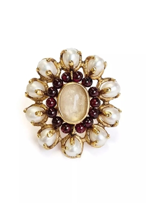 Goossens Perle Baroque floral ring - White