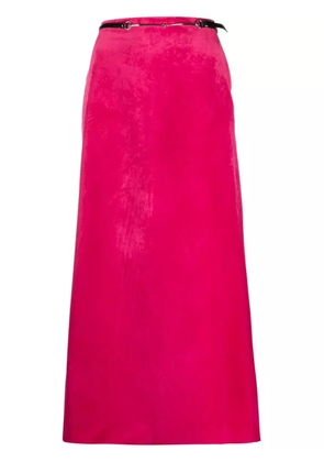 Gucci belted velvet maxi skirt - Pink
