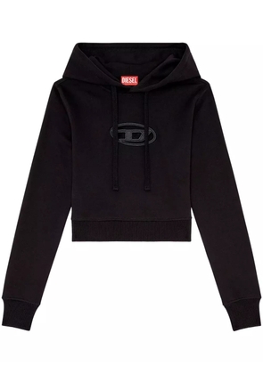 Diesel logo-patch drawstring hoodie - Black