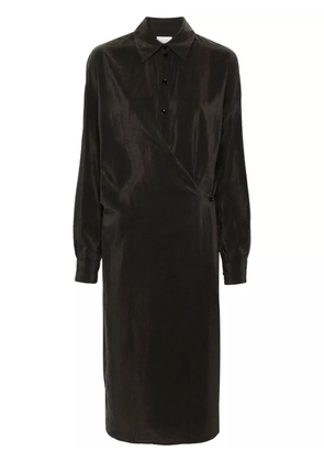 LEMAIRE asymmetric midi shirtdress - Brown