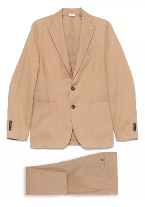 Manuel Ritz linen single-breasted suit - Neutrals