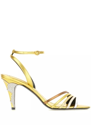 Valentino Garavani 85mm Ladycrush embellished sandals - Gold