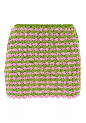 Prada two-toned crochet mini skirt - Green