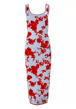 Carolina Herrera floral jacquard dress - Blue