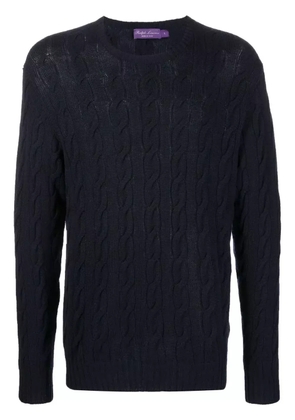 Ralph Lauren Purple Label cable-knit crew neck sweater - Blue