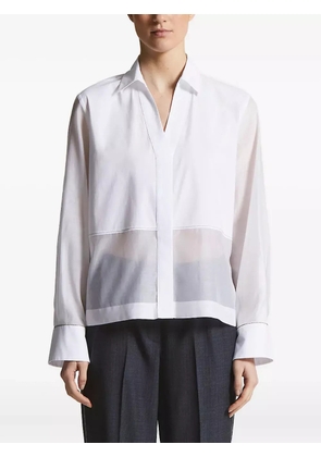 Peserico sheer-panel collared shirt - White