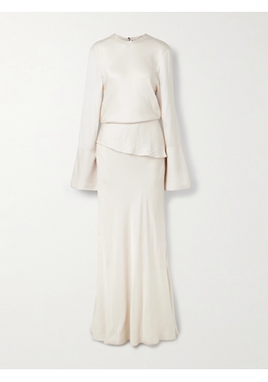 Brandon Maxwell - The Violet Tiered Satin-twill Gown - Ivory - US2,US4,US6,US8