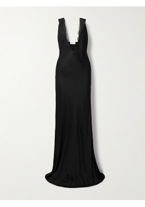 Brandon Maxwell - The Malone Lace-trimmed Twill Gown - Black - US2,US4,US6