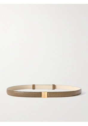 TOTEME - Snake-effect Leather Belt - Green - 65,70,75,80,85,90