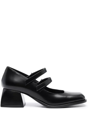 Nodaleto square-toe 50mm leather pumps - Black