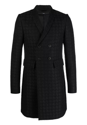 SAPIO boucle double-breasted coat - Black