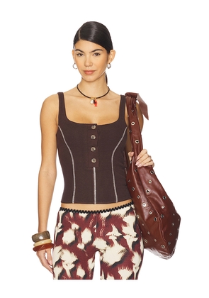 SIEDRES Mira Top in Brown. Size L. Also in M, S, XL, XS.