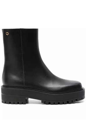 Gianvito Rossi square-toe leather boots - Black