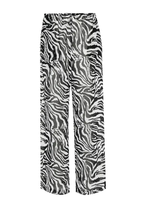 ROTATE BIRGER CHRISTENSEN x Reina Olga zebra-print straight trousers - Black