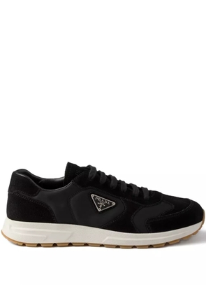 Prada triangle-logo panelled sneakers - F0632 BLACK