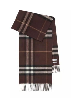 Burberry checked cashmere scarf - Brown