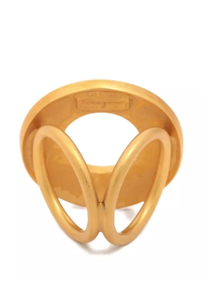 Ferragamo Pre-Owned 2000-2015 chain-debossed scarf ring - Gold