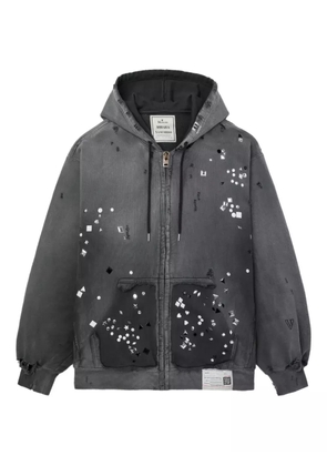 Maison MIHARA YASUHIRO distressed embellished hooded top - Black