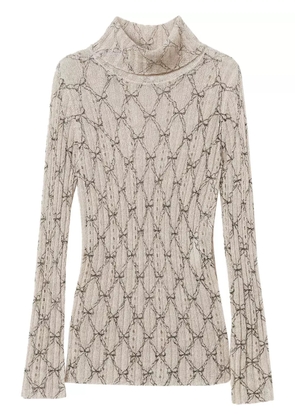 TWINSET roll-neck printed sweater - Neutrals