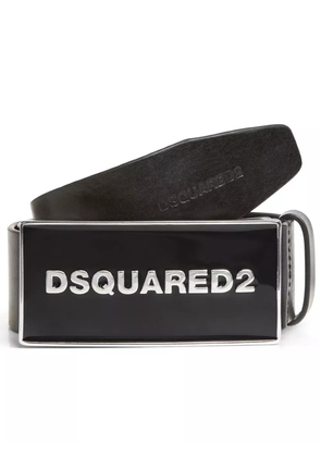DSQUARED2 logo-plaque leather belt - Black