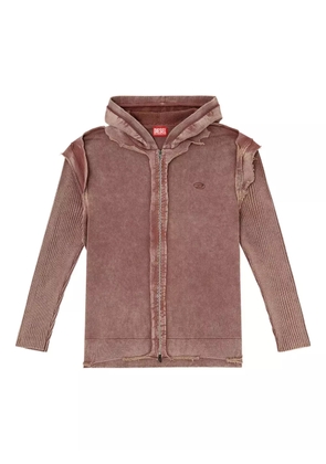 Diesel K-Pelto frayed zip-up hoodie - Red