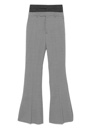 Sportmax layered-effect flared trousers - Grey