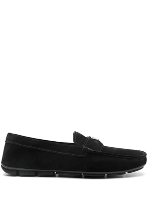 Prada logo-plaque loafers - Black