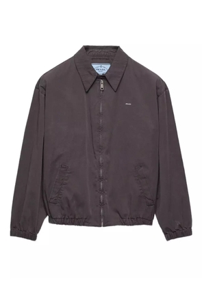 Prada shirt-collar welt-pocket jacket - Grey
