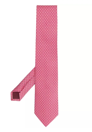 Ferragamo monogram print tie - Red