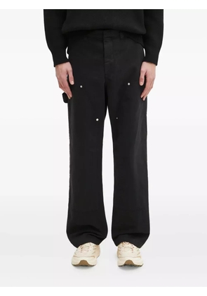 Wood Wood rivet-detail straight trousers - Black
