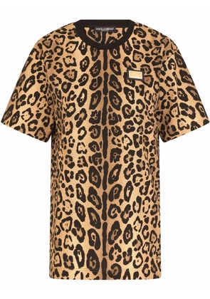 Dolce & Gabbana leopard-print short-sleeve T-shirt - Brown