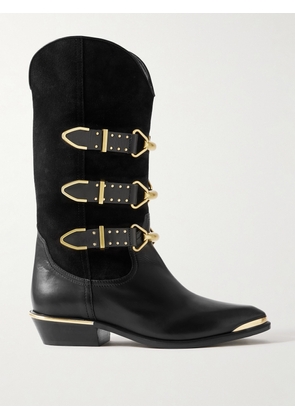 Isabel Marant - Mexia Studded Leather And Suede Knee Boots - Black - FR36,FR37,FR38,FR39,FR40,FR41
