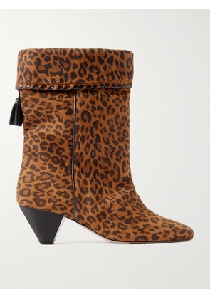 Isabel Marant - Dalby Tasseled Leather-trimmed Leopard-print Suede Ankle Boots - Animal print - FR35,FR36,FR37,FR38,FR39,FR40,FR41