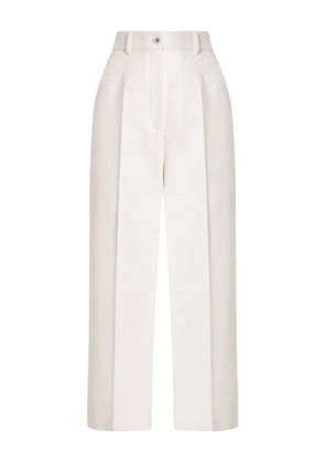 Dolce & Gabbana cotton-linen blend trousers - White