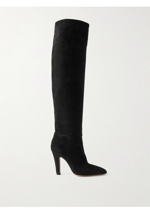 Paris Texas - Elsa Suede Knee Boots - Black - IT35,IT36,IT36.5,IT37,IT37.5,IT38,IT38.5,IT39,IT39.5,IT40,IT40.5,IT41,IT41.5,IT42