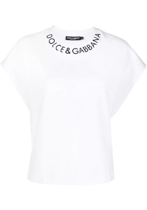 Dolce & Gabbana logo-embroidered cotton T-shirt - White