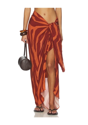 Vix Swimwear Printed Sarong in Orange.