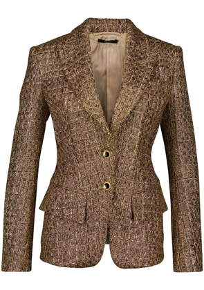 TOM FORD tweed single-breasted blazer - Gold