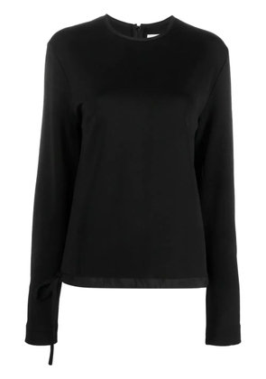 Jil Sander zip-up extra-long sleeve sweatshirt - Black