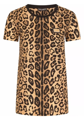 Dolce & Gabbana leopard-print short-sleeve T-shirt - Brown