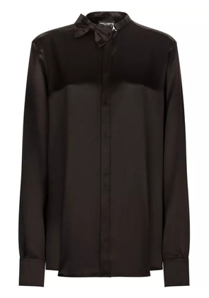 Dolce & Gabbana bow-detail long-sleeve shirt - Black