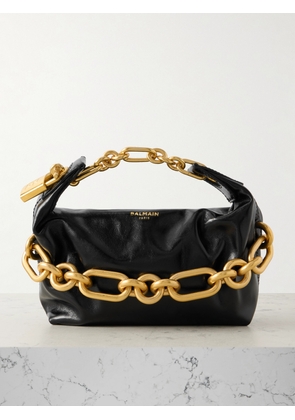 Balmain - Sync Mini Chain-embellished Leather Tote - Black - One size