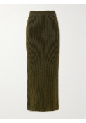 Max Mara - Boris Ribbed Wool-blend Maxi Skirt - Green - x small,small,medium,large,x large