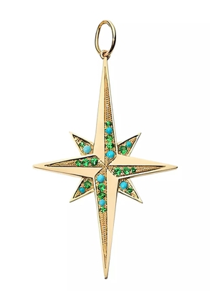 DEVON WOODHILL 18K yellow gold Stellar turquoise and tsavorite pendant