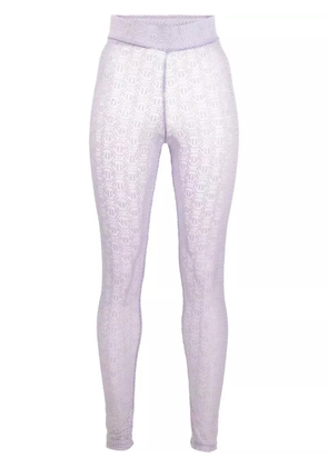 Philipp Plein monogram-pattern leggings - Purple